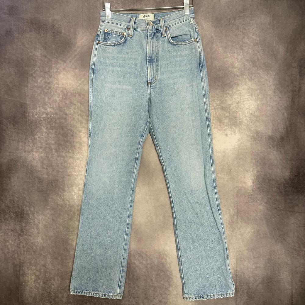 AGOLDE Pinch High Rise Straight Jeans‎ Women Size 24 Light Wash Organic Cotton